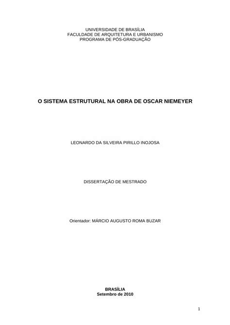 Pdf O Sistema Estrutural Na Obra De Oscar Niemeyer Inojosa