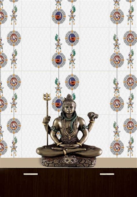 Glossy Ceramic Pooja Room Wall Tile 12x18 Size 1x1 5 Feet 300x450 Mm