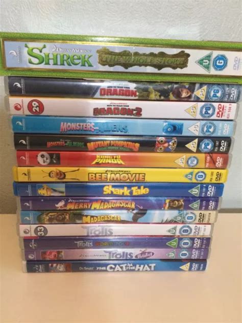 DREAMWORKS MOVIE DVD Bundle x17 Film Collection Family & Children’s ...