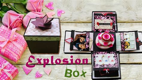 Explosion Box With Birthday Cake Diy Explosion Box Birthday Gift