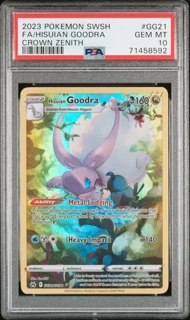 Psa Gem Mint Pokemon Crown Zenith Hisuian Goodra Full Art Gg