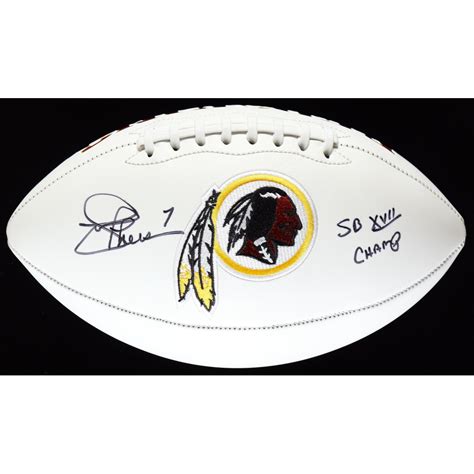 Joe Theismann Signed Redskins Logo Football Inscribed Sbxvii Champ