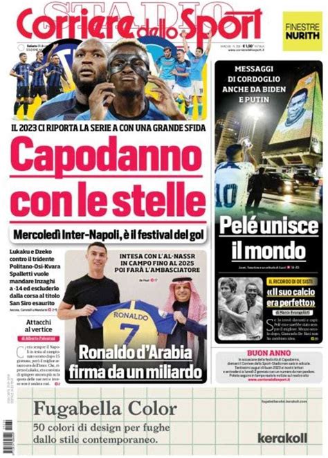 Capa Corriere Dello Sport Dezembro Capasjornais Pt