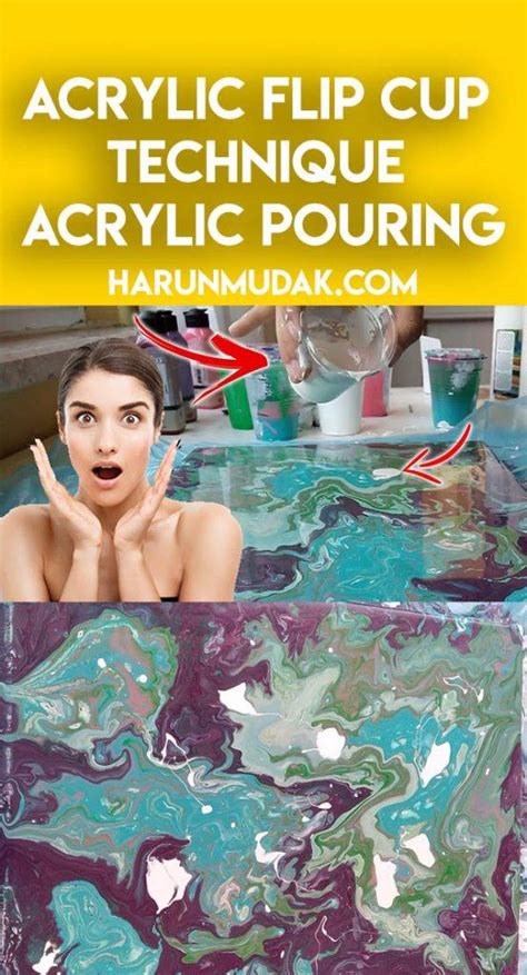 Story Of Acrylic Flip Cup Technique Try - Acrylic Pouring | HARUNMUDAK