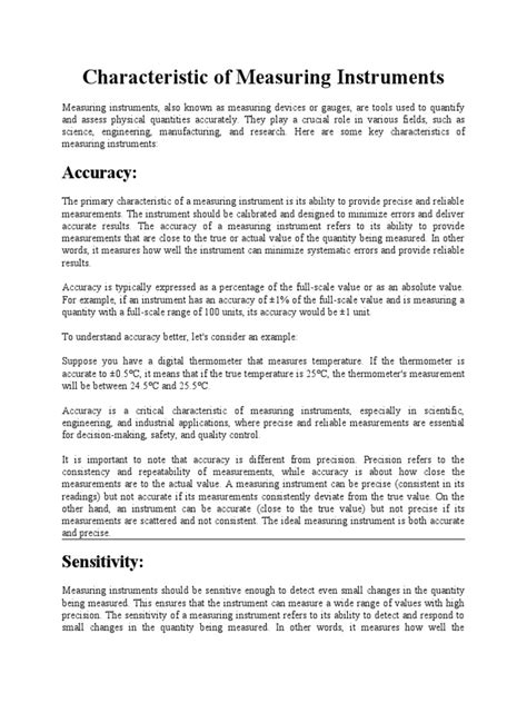 Measuring Instruments | PDF