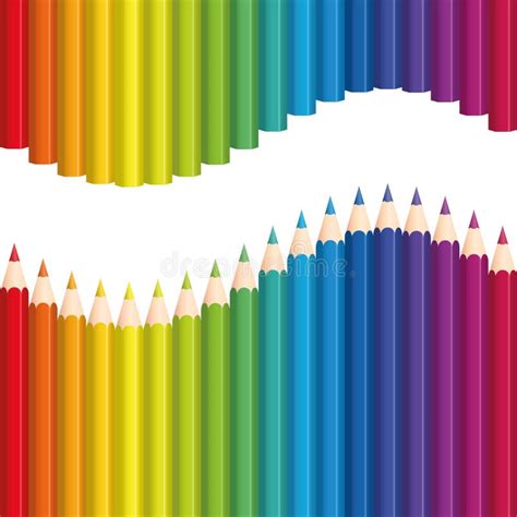 Arco Iris Coloreado De La Pintura De 7 Lápices Ilustración del Vector