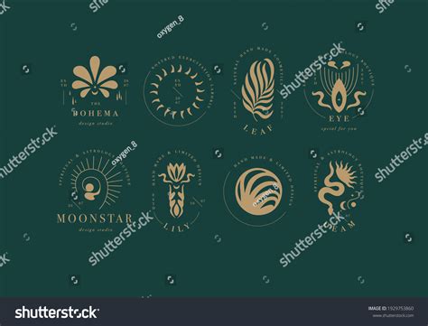 Vector Design Linear Template Logos Emblems Stock Vector Royalty Free