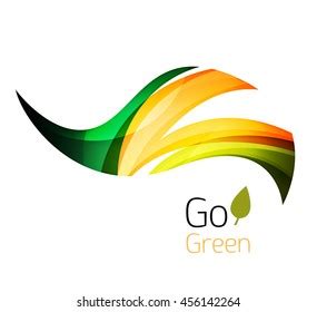 Abstract Eco Leaves Logo Design Made Stock Vector Royalty Free