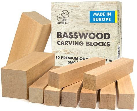 Buy Beavercraft Bw Large Basswood Carving Blocks Set Bass Wood For