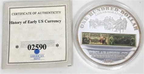 American Mint Declaration Of Independence Silverplated Proof