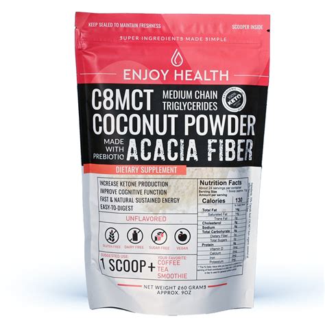 Enjoy Health Coconut MCT C8 Powder and Acacia Powder Supplement – Enjoy