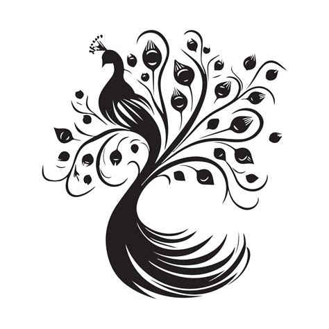 Peacock silhouette character with vector illustration 25455430 Vector ...