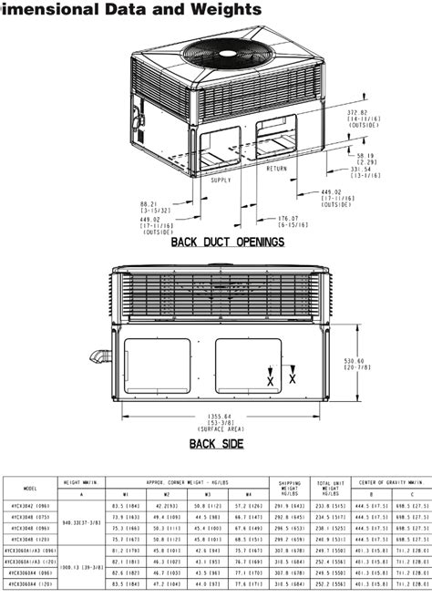 TRANE 4 TON AC PACKAGED UNIT RESIDENTIAL 208/230V 1-PHASE 4YCX3048A107 ...