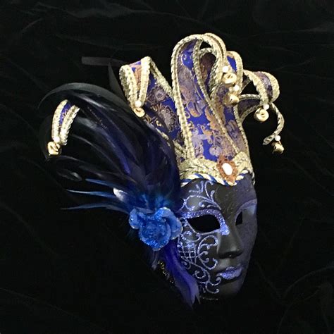 Blue Masquerade Mask Women Masquerade Mask Women Feather Etsy