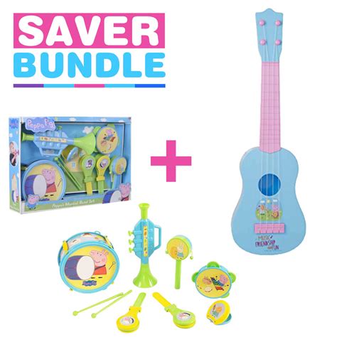 Peppa Pig Acoustic Guitar Peppa Pig Musical Big Band Set Bundle