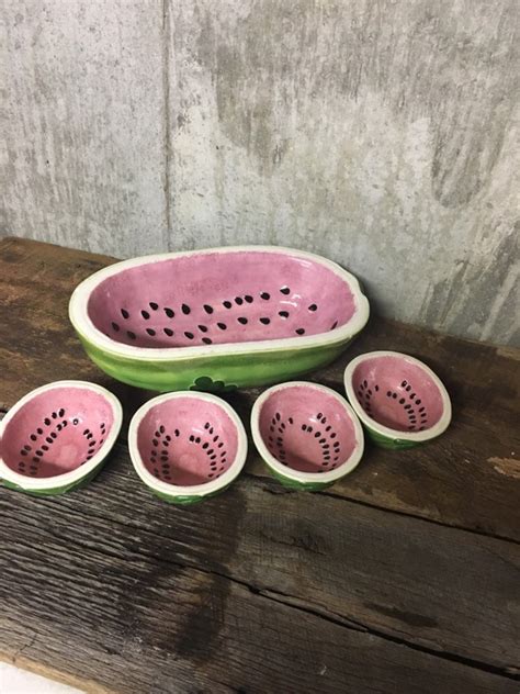 Watermelon Set Ceramic Watermelon Bowls Watermelon Bowl Etsy