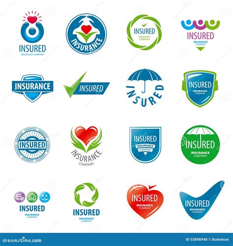 Set of Vector Logos Insurance Stock Vector - Illustration of ...