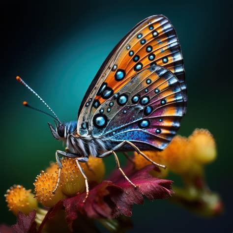 Ia generativa de borboleta colorida de vibração radiante Foto Premium