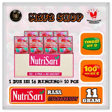 Nutrisari Strawberry Powder Drink | Strawberry Sachet - 11gr (Carton ...