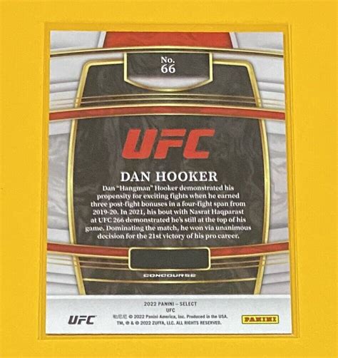 2022 Panini Select UFC Dan Hooker CONCOURSE Lightweight 66 EBay