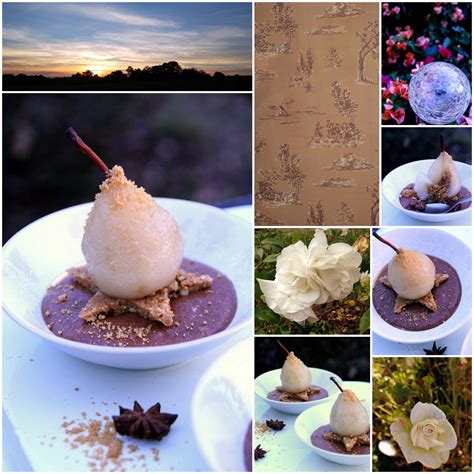 Poire Poch E Aux Pices Mousse Au Chocolat Et Tonka Croustillant