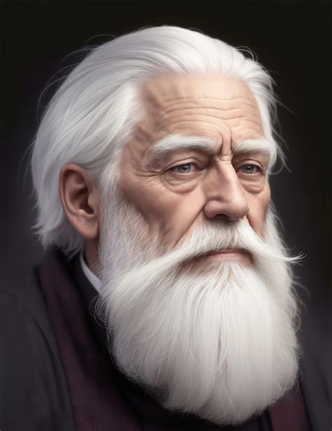 Premium Ai Image Background Of Old Man With White Beard And Hair On