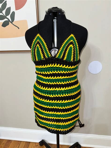 Jamaica Mesh Crochet Dress Etsy Canada In 2024 Crochet Dress