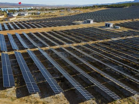 Huge Solar Panels And Power Generation Site Stock Image Image Of