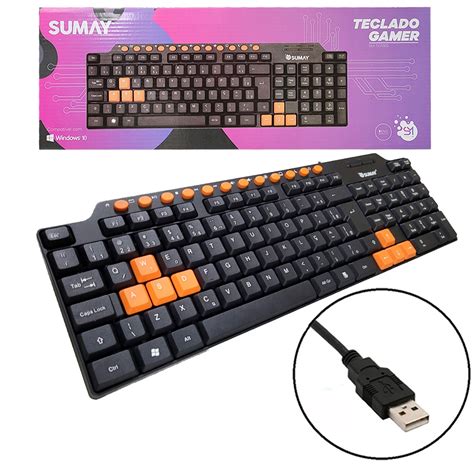 Teclado B Sico Para Pc Portugu S Brasil Preto Gamer Portugu S