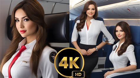 Beautiful Airline Stewardess 4k AI Lookbook Video YouTube