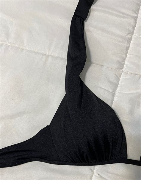 Victorias Secret Piece String Bikini Set Black Pin Gem