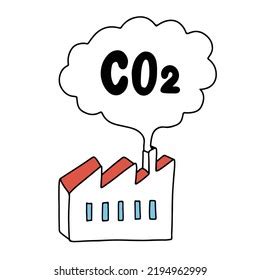 Vector Illustration Co2 Emission Concept Decarbonize Stock Vector