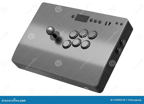 Vintage Arcade Stick with Joystick with Metallic Chrome Texture on ...