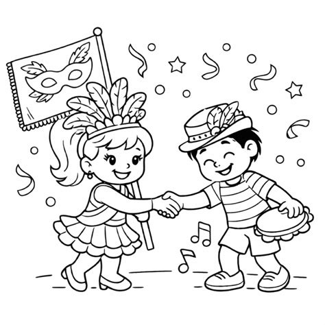 Desenho De Carnaval Colorido - Desenho de carnaval para colorir - Meus Desenhos Coloridos