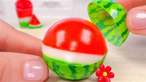 🍉🍉🍉satisfying Miniature Red Watermelon Jelly Making Amazing Miniature Fruit Dessert Recipe Youtube