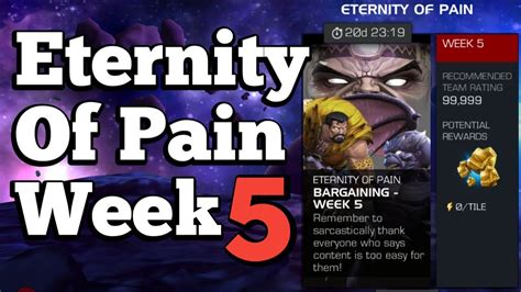 Eternity Of Pain Week 5 Mcoc New Pain Live Marvel Contest Of