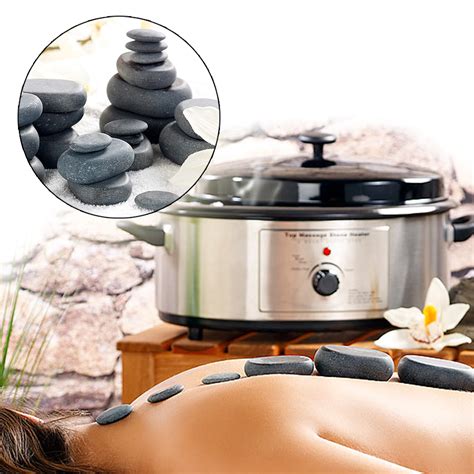 Hot Stone Set mit Wärmegerät Löst Verkrampfungen durch Wärme