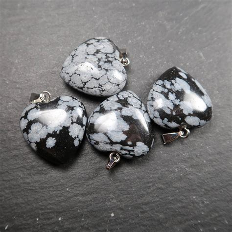 Snowflake Obsidian Pendants Obsidian Pendants For Jewellery Makers