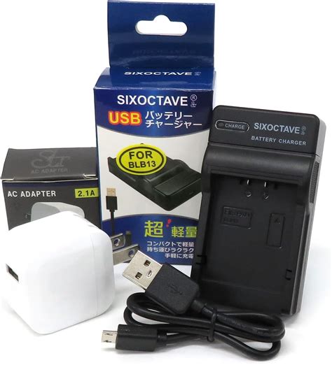 Amazon SIXOCTAVE 2 1A ACアダプター付き コンセント充電も対応 DMW BLB13 パナソニック 用 USB