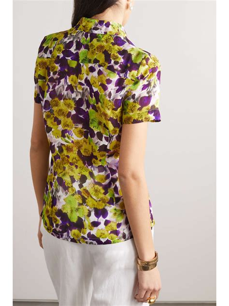 Dries Van Noten Floral Print Crepe De Chine Shirt Net A Porter