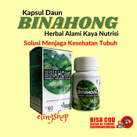 Binahong Kapsul Original Cina Bpom Lazada Indonesia