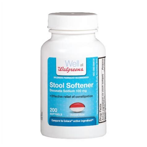 Walgreens Constipation Stool Softener Softgels 200 Ct Kroger