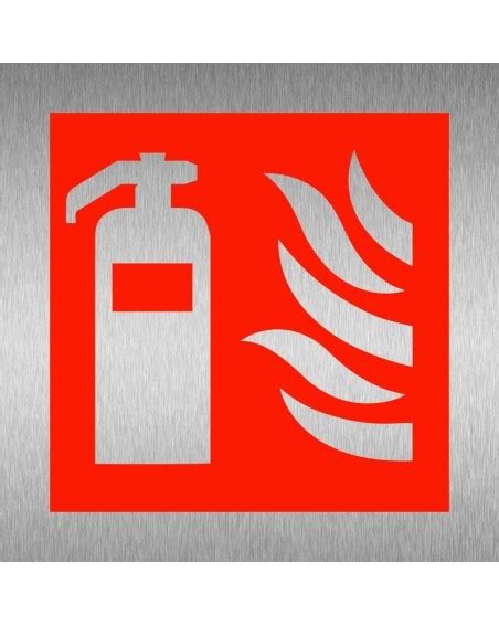 Fire Extinguisher Brushed Aluminium Sign