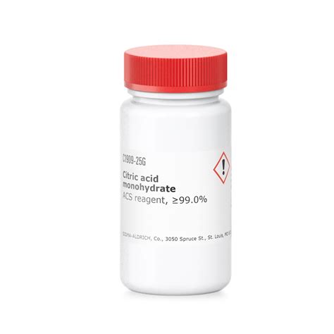 Sigma Aldrich C1909 Citric Acid Monohydrate Acs Reagent ≥99 0 2 5 Kg