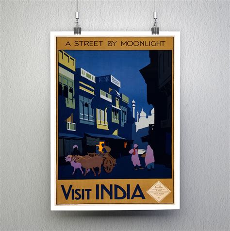 India State Railways Vintage Poster Visit India Premium 240gsm