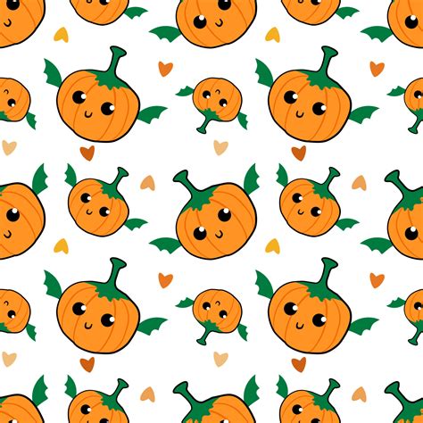 Seamless Halloween Pumpkin Pattern Wrapping Paper Pattern Cute