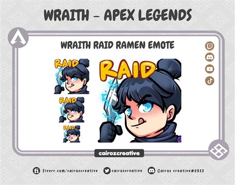 Wraith Raid Emote Chibi Wraith Apex Legenden Twitch Emotes Cute