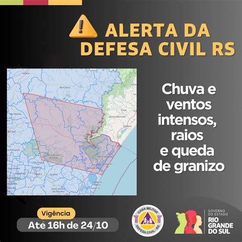 Defesa Civil Alerta Para Chuva E Ventos Intensos Raios E Queda De