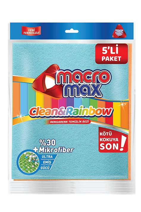 MACROMAX 5 Adet Renkli 30 Mikrofiber Bez Mutfak Temizlik Bezi Fiyatı