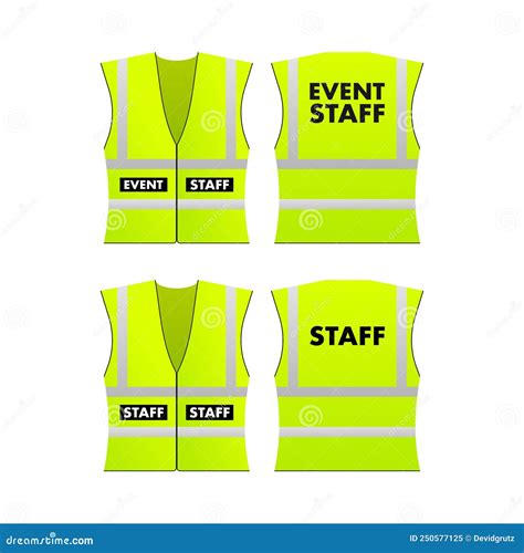 Yellow Reflective Safety Vest For People Front And Back View Uniform